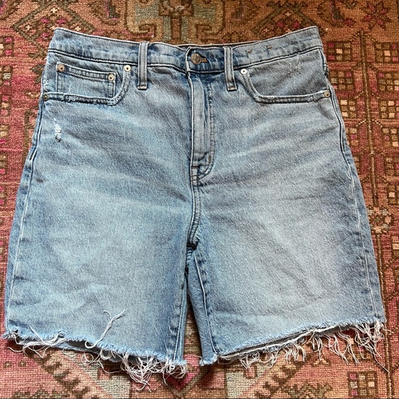 Madewell high-rise denim mid-length shorts - Picture 3 of 12
